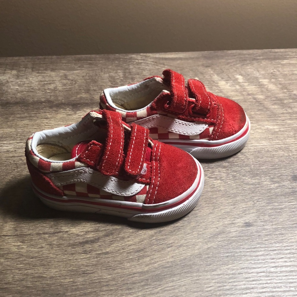 Vans for kids size 2 red old Skool